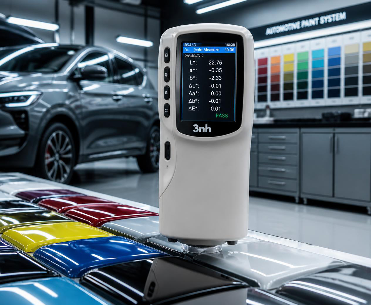 3nh colorimeter automotive paint measurement, professional color measurement device measuring car paint